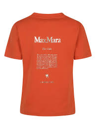 S Max Mara Logo-Print T-Shirt – Orange